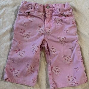 Vintage Faded Glory Pink Floral Kids Pants, Jeans